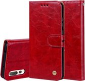 Voor Huawei P20 Pro Business Style Oil Wax Texture Horizontale Flip Leather Case met houder & kaartsleuven & portemonnee (rood)