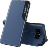 Voor Samsung Galaxy Note 8 zijdisplay magnetisch schokbestendig horizontaal flip lederen tas met houder (blauw)