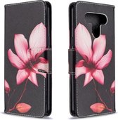 Voor LG K51 Gekleurde tekening patroon Horizontale flip lederen tas met houder & kaartsleuven & portemonnee (Lotus)