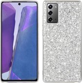 Voor Samsung Galaxy Note20 Ultra Glitter poeder schokbestendig TPU beschermhoes (zilver)