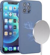 Magsafe-hoesje van mat magnetisch glas voor iPhone 12 (blauw)