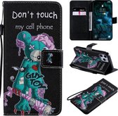 Schilderen Horizontale Leren Flip Case met Houder & Kaartsleuf & Lanyard Voor iPhone 12 Pro Max (Cyclops)