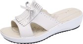 Modieuze casual lichtgewicht sandalen met kwastjes voor dames (kleur: wit, maat: 35)