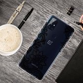 Voor OnePlus Nord N10 5G gekleurde tekening Clear TPU beschermhoesjes (zwarte roos)