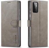 Voor Samsung Galaxy A72 5G LC.IMEEKE Kalfsstructuur Horizontale Flip Leren Case met Houder & Kaartsleuven & Portemonnee (Grijs)