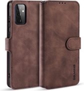 Voor Samsung Galaxy A72 5G DG.MING Retro Oil Side Horizontale Flip Leren Case met Houder & Kaartsleuven & Portemonnee (koffie)