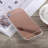 Acrylic + TPU Electroplating Mirror Case voor iPhone XR (Rose Gold)