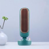 Retro Bevochtiging Toren Ventilator USB Bladloze Ventilator Waterkoeling Spray Bevochtiging Desktop Ventilator Koeler (Groen)