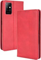 Voor Infinix Note 8 / X692 Magnetische gesp Retro Crazy Horse-textuur Horizontale flip lederen tas met houder & kaartsleuven & fotolijst (rood)