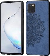 Voor Galaxy M60S / A81 / Note 10 Lite Mandala Reliëfdoek + PC + TPU Mobiele telefoonhoes met magnetische functie en draagriem (blauw)