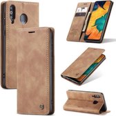 Voor Samsung Galaxy A40s / M30 CaseMe-013 Multifunctionele Retro Frosted Horizontale Flip Leren Case met Kaartsleuf & Houder & Portemonnee (Bruin)