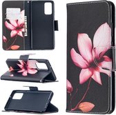 Voor Samsung Galaxy Note20 Gekleurde Tekening Patroon Horizontale Flip Leren Case met Houder & Kaartsleuven & Portemonnee (Lotus)