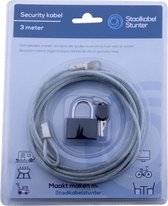 Security Kabel 3 meter met hangslot x 4mm dikte