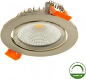 LED Dimbare inbouw spot 5W | Ø75mm | RVS - 2700K - Warm wit (827)