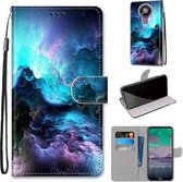 Voor Nokia 3.4 Gekleurde Tekening Cross Textuur Horizontale Flip PU Lederen Case met Houder & Kaartsleuven & Portemonnee & Lanyard (Kleurrijke Wolken)