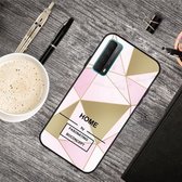Voor Huawei P Smart 2021 Frosted Fashion Marble schokbestendig TPU beschermhoes (gouden driehoek)