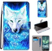 Voor Nokia 7.2 Gekleurde Tekening Cross Textuur Horizontale Flip PU Lederen Case met Houder & Kaartsleuven & Portemonnee & Lanyard (Dick Rose Wolf)