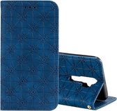 Voor OPPO A9 (2020) / A5 (2020) / A11X Lucky Flowers Embossing Pattern Magnetische horizontale flip lederen tas met houder & kaartsleuven (donkerblauw)