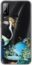 Voor Huawei Honor Play 4T schokbestendig geverfd transparant TPU beschermhoes (zeemeermin)