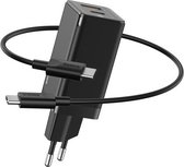 Baseus GaN2 45W Type-C / USB-C + USB snelladende reislader met 1m Type-C oplaadkabel, EU-stekker (zwart)