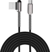 awei CL-23 2m 2,4 A USB naar USB-C / Type-C snel opladen + datatransmissiekabel (zwart)
