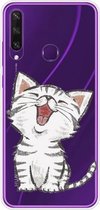 Voor Huawei Y6p schokbestendig geverfd TPU beschermhoes (lachende kat)