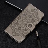 Voor Galaxy Note10 Lite & A81 & M60s Mandala Embossing Pattern Horizontale Flip lederen hoes met houder & kaartsleuven & portemonnee & fotolijst & lanyard (grijs)