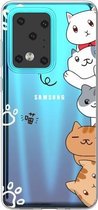 Voor Galaxy S20 Ultra Lucency Painted TPU Protective (Meow Meow)