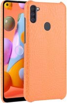 Voor Galaxy M11 schokbestendige krokodiltextuur pc + PU-hoes (oranje)