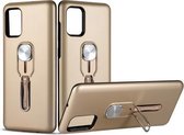 Voor Galaxy A51 schokbestendige TPU + pc-beschermhoes met houder (goud)