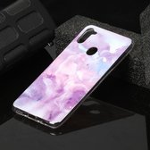 Voor Galaxy A11 Marble Pattern Soft TPU beschermhoes (paars)