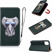 Voor iPhone 11 3D schilderij horizontale flip lederen tas met houder & kaartsleuf & portemonnee & lanyard (olifant)