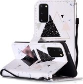 Voor Galaxy A51 Geschilderd Patroon Horizontale Flip Leren Case met Houder & Kaartsleuven & Portemonnee (Driehoek Marmer)
