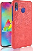 Schokbestendig Crocodile Texture PC + PU-hoesje voor Galaxy A40 (rood)