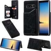 Voor Galaxy Note8 Butterfly Embossing Pattern Schokbestendige beschermhoes met houder & kaartsleuven & fotolijst (zwart)