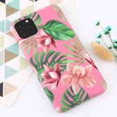 Voor iPhone 11 Pro Max Flower Pattern TPU Protecitve Case (Pink Background Flower)