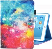 Voor iPad 10.2 inch Gekleurde Tekening Patroon Horizontale Flip Leren Case met Houder & Kaartsleuven & Fotolijst (Mooie Sterrenhemel)