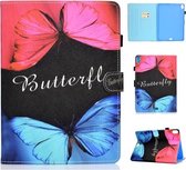 Voor iPad Pro 11 inch gekleurde tekening stiksels horizontale flip lederen tas, met houder en kaartsleuven (vlinder liefde)
