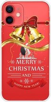 Christmas Series Clear TPU beschermhoes voor iPhone 12/12 Pro (Golden Bell)