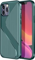 Voor iPhone 12 Pro Max S-vormige zachte TPU beschermhoes (groen)