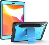 Voor iPad Pro 10.5 / Air 10.5 360 graden rotatie pc + siliconen beschermhoes met houder en handriem (lichtblauw)