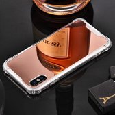 Luxe Plating Mirror Acrylic TPU Case voor iPhone X / XS (Rose)