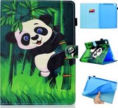 Voor iPad 5/6 Gekleurde tekening Stiksels Horizontale flip lederen tas, met houder en kaartsleuven en slaap- / wekfunctie (Panda)
