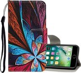 Voor iPhone 8 Plus / 7 Plus Gekleurd tekeningpatroon Horizontaal leren flip-hoesje met houder & kaartsleuven en portemonnee (kleurrijke bloemen)