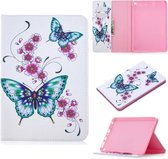 Voor Amazon Kindle Fire HD8 (2020) Gekleurde tekening patroon Horizontale flip lederen tas met houder & kaartsleuven & portemonnee (Peach Blossom Butterfly)