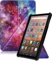 Voor Amazon Fire HD 8 (2020) Gekleurde tekening Transformers Stijl Horizontale flip lederen tas met houder & slaap- / wekfunctie (galactisch systeem)