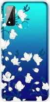 Voor Huawei P smart 2020 Gekleurd tekeningpatroon Zeer transparant TPU beschermhoes (Magnolia)