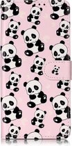 Olie Reliëf Gekleurd Tekening Patroon Horizontale Flip PU Leren Case met Houder & Kaartsleuven & Portemonnee & Fotolijst Voor Galaxy S10 5G (Panda's)