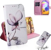 Voor Galaxy A31 Gekleurde tekening Horizontale flip lederen tas met houder & kaartsleuf & portemonnee (Magnolia Flower)