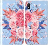 Voor Samsung Galaxy A10e & A20e 3D-schilderij Gekleurd tekeningpatroon Horizontaal Flip TPU + PU-lederen hoes met houder & kaartsleuven & portemonnee & lanyard (gekleurde bloemen)